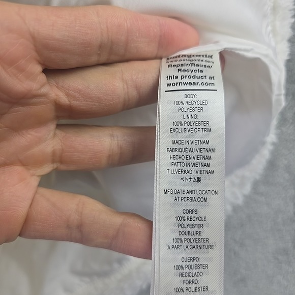 Patagonia Vest Women Small Birch White Los Gatos Sherpa Fleece Full Zip Logo NWT - Picture 6 of 8